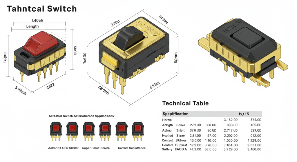 what are the sizes and specification of tact switch