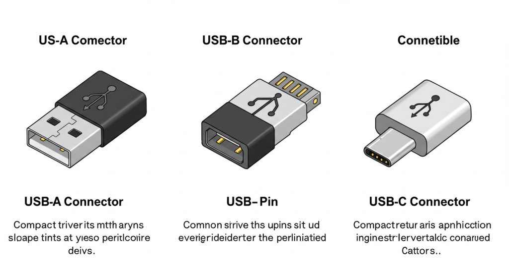 what is the difference between USB-A, and USB-B, and USB-C connector?