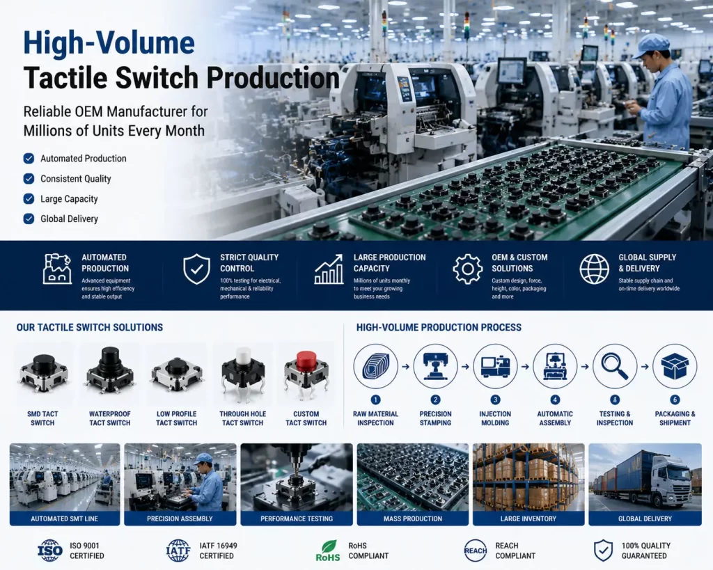 High-Volume Tactile Switch Production